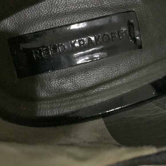 REED KRAKOFF LEATHER BLOCK HEEL LOAFERS - Picture 6 of 13